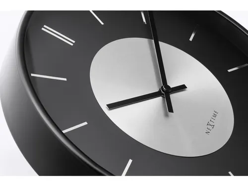 Wandklok NeXtime Retro II 25cm zwart/zilver metaal