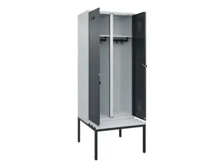 locker met bank,voor scheiding van kleding,HxBxD 2120x800x815mm,2vak - 1