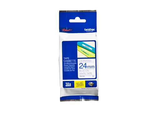 Labeltape Brother P-touch TZe-253 standaard 24mm blauw op wit