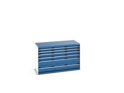 ladekast 800x1300x650mm 6laden zware lasten RAL7035 front RAL5010
