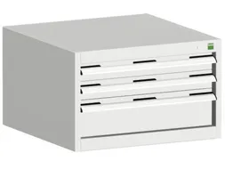 ladekast HxBxD 400x650x525mm 3laden RAL7035 front RAL7035