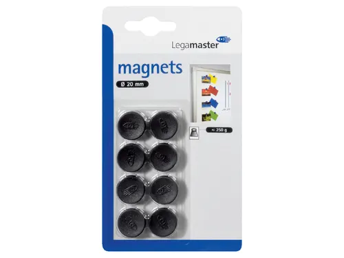 Magneet Legamaster 20mm 250gr zwart 8 stuks