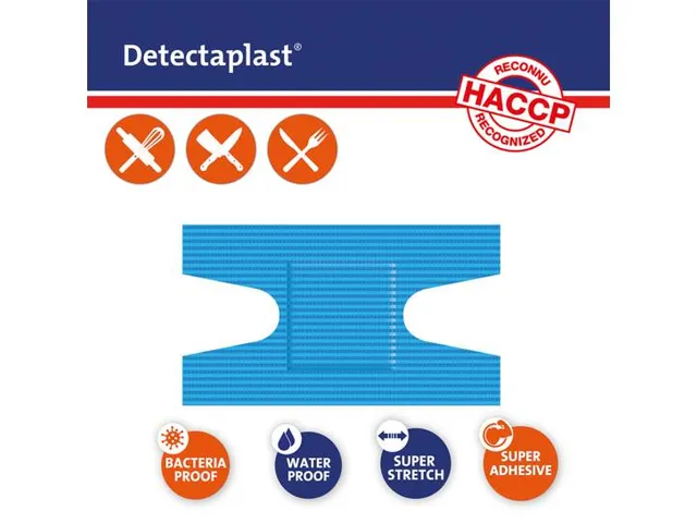 Detectaplast 8046 kneukelpleister waterafstotend elastisch blauw 50 st