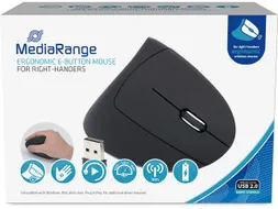 MROS232 MEDIARANGE muis 6knoppen ergonomisch draadloos rechts zwart
