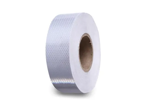 Reflecterende tape 5 cm x 5 m Wit met honingraatpatroon