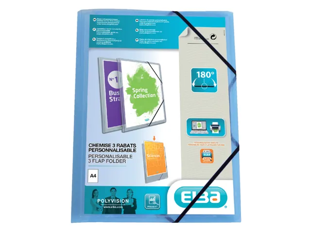 Elastomap Oxford Polyvision A4 incl. insteektas blauw Polypropyleen