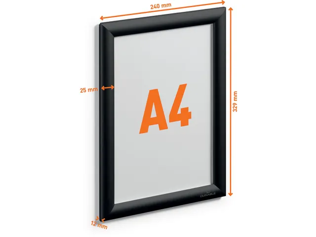 Durable Kliklijst aluminium A4 Zwart
