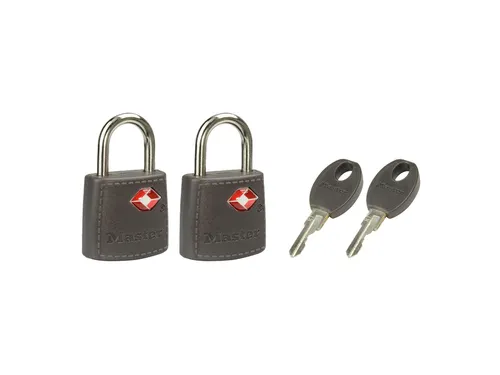 Hangslot Masterlock 2 gelijksluitend ABS cover TSA assorti kleur