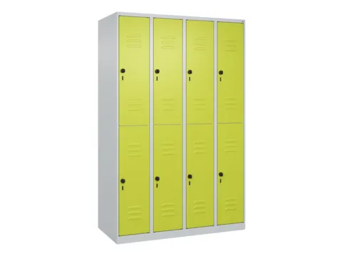 dubbeldekse locker,HxBxD 1850x1200x500mm,4x2vak.,vak B 300mm
