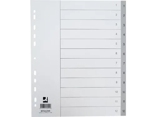 Tabbladen PP Set 1-12 Met Indexblad A4 11-Gaats Grijs