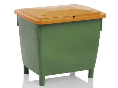 Zoutbak 210l 775x 790x 605mm Hdpe Groen Deksel Oranje