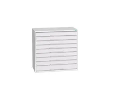 ladekast HxBxD 1000x1050x550mm 9laden romp RAL7035 front RAL7035