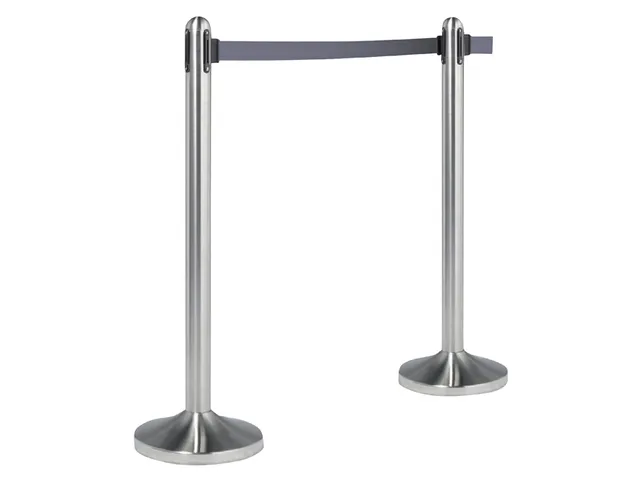 Poteau Securit inox avec enrouleur 210cm gris