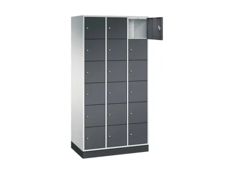 lockerkast,RAL 7035/RAL 7021,HxBxD 1950x920x500mm,3x6vakken,cil.-slot