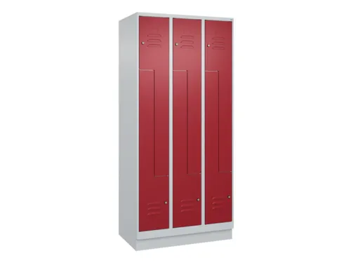 Z-garderobekast,HxBxD 1950x900x500mm,vak B 150/300mm,cil.-slot,sokkel