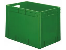 Euronorm Stapelkrat 420x600x400mm 80l Wanden/Bodem Gesloten Groen