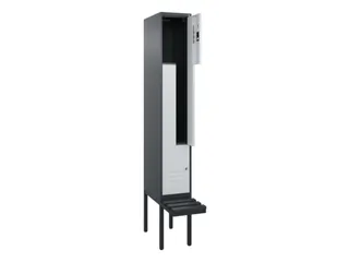 Z-garderobekast,HxBxD 2120x300x815mm,2vak,vak B 300mm,cil.-slot - 2