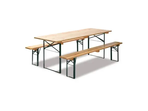 biertentuitrusting,tafel B 800mm,blad hout,hout-zitting