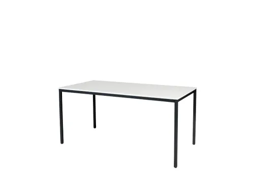 Domino Basic Tafel Vaste Hoogte 1600x800mm Wit 25mm Zwart 4-Poots