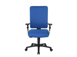 Bureaustoel,Synchroonmech.,M. Armleuningen,Zitting Stof Blauw - 3