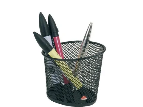 Pennenpotje In Mesh Metaal, Zwart