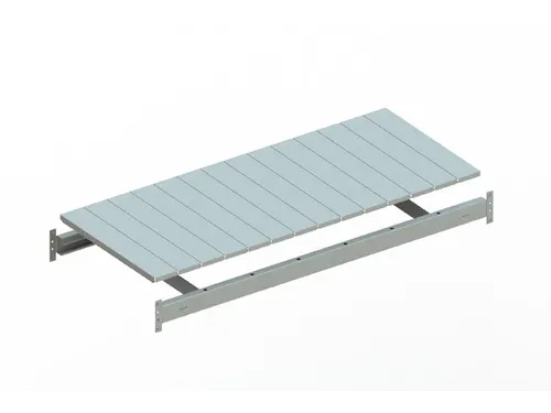 legbord van plaatstaal,v. breedvakstelling,BxD 1400x650mm,vakl. 600kg