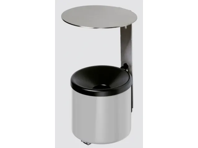 Wandasbak 0.6 liter 220x90mm Zilverkleurig Staal Met Overkapping Rvs