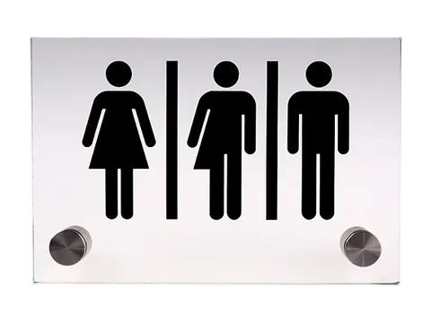 Toiletbord Glasslook Genderneutraal 150x100mm Plexiglass