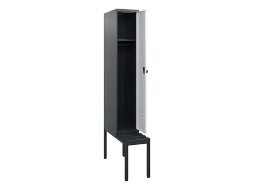 locker met bank,HxBxD 1950x300x815mm,1vak,vak B 300mm,draaigrendel