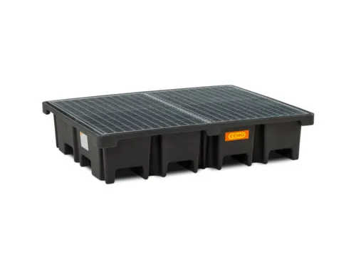 PE-opvangbak,v. 4x200l vat,opvangvol. 425l,HxBxD 360x1670x1270mm