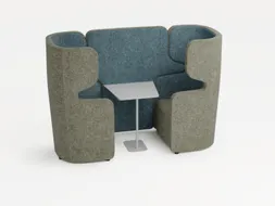 Zitgroep 2Fauteuils tafel Geluidabsorberend blauw grijs 1320x2200x860m