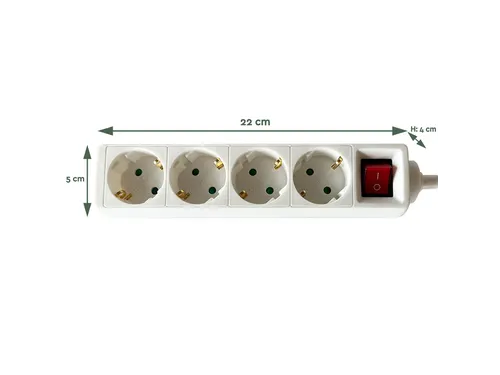 Stekkerdoos BRASQ 4 voudig 3 meter wit