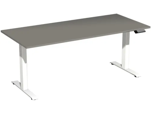 Elektrisch ihv bureau,HxBxD 730-1230x1800x800mm,blad onyxgrijs
