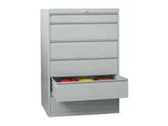 ladekast 1200x715x600mm 6laden cilinderslot RAL7035 front RAL7035