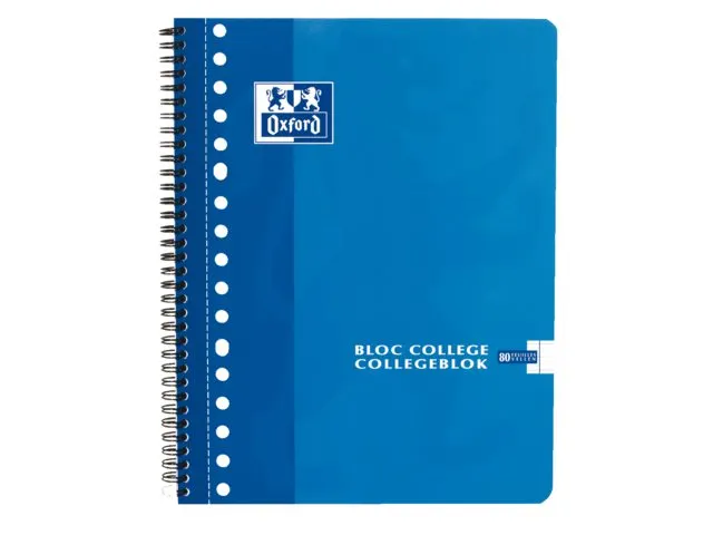Bloc de cours Oxford School A5 17perf ligné assorti