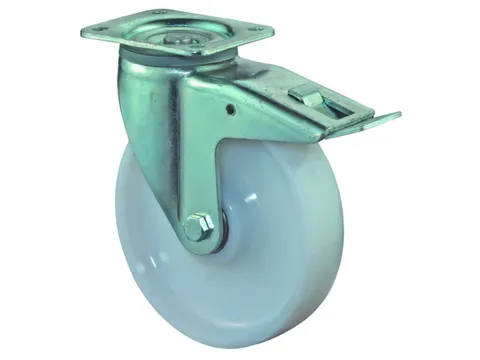 zwenkwiel m. rem,draagverm. 1000kg,kunststof recht,ØxB 200x50mm