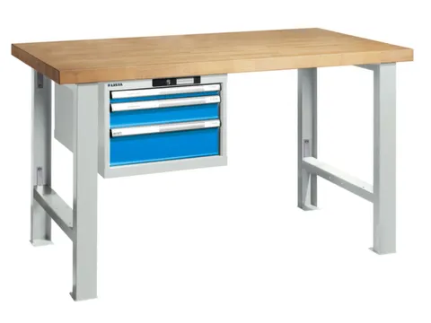 werkbank,HxBxD 840x2000x750mm,multiplexblad,lak RAL5012