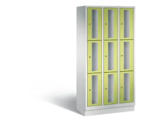 Lockerkast 1800x900x500mm 3x3 vakken Cilinderslot, Sokkel, RDS1108060 - 2