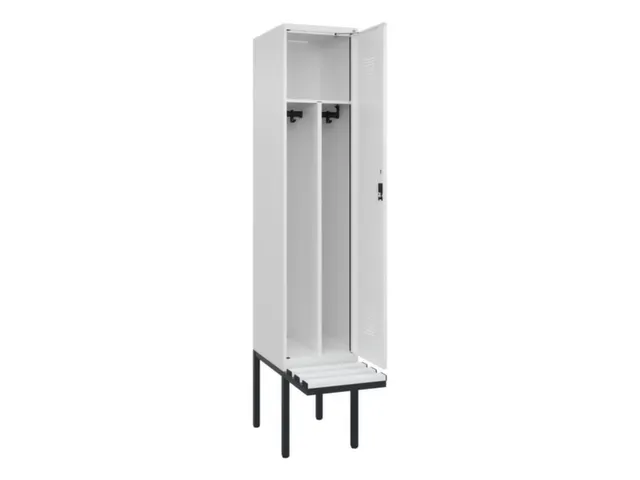 locker met bank,voor scheiding van kleding,HxBxD 2120x400x815mm,1vak