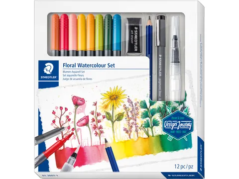 Floral Watercolour Set, set van 12 stuks