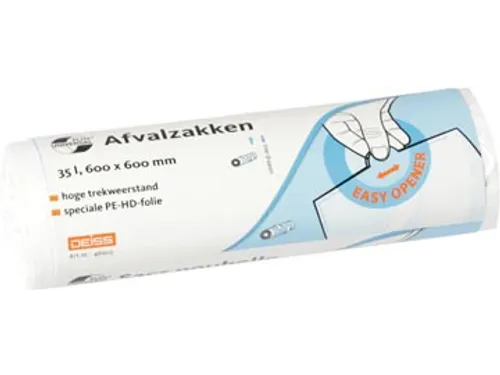 Universal Plus vuilniszak 10 micron 60x60cm wit 35L rol 50st.