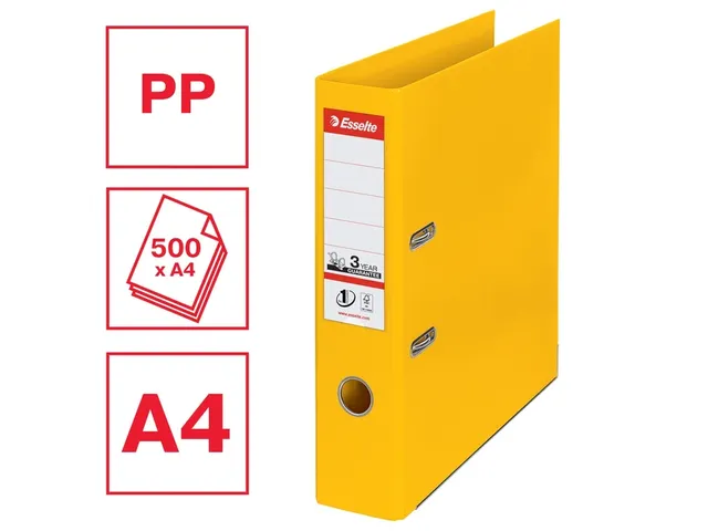 Ordner Esselte No 1 Power PP 75 mm geel 5 stuks