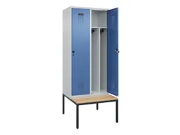 locker met bank,voor scheiding van kleding,HxBxD 2120x800x815mm,2vak