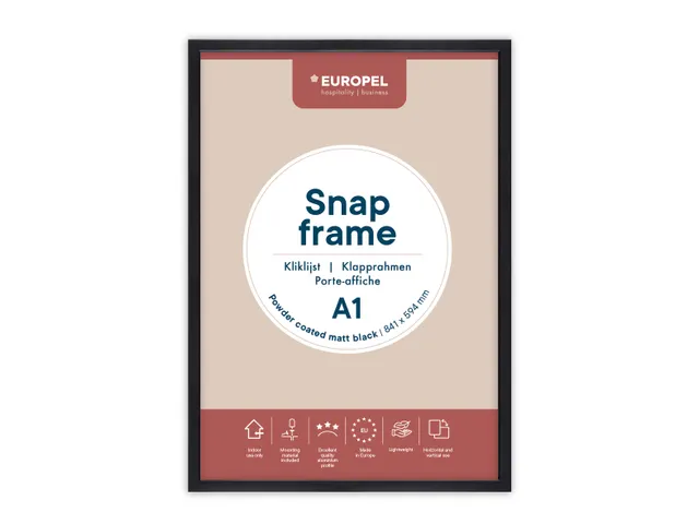 Kliklijst Europel A1 25mm mat zwart