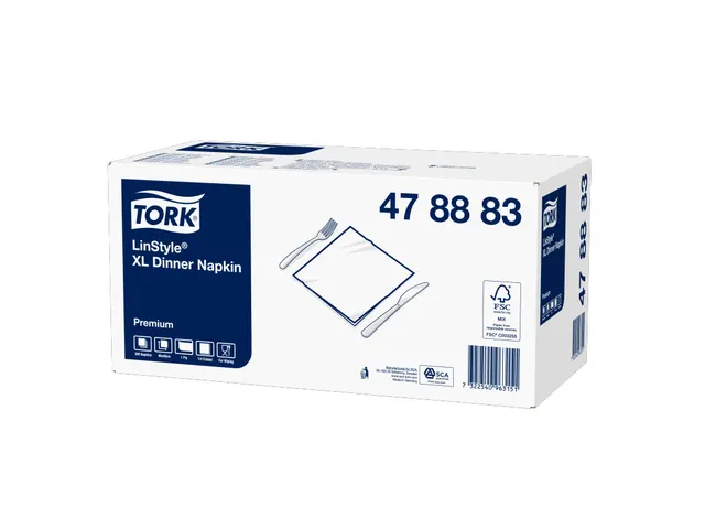 Serviette Tork 47883 LinStyle Dinner XL blanc