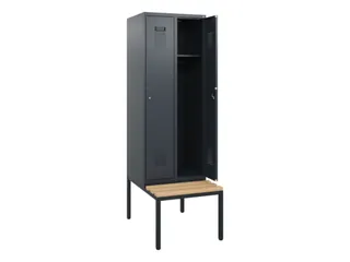 locker met bank,HxBxD 1950x600x815mm,2vak,vak B 300mm,cilinderslot - 1