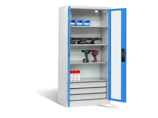 acculaadkast 1950x930x500mm 5stekkerdozen 230V cil.-slot front RAL5012 - 2