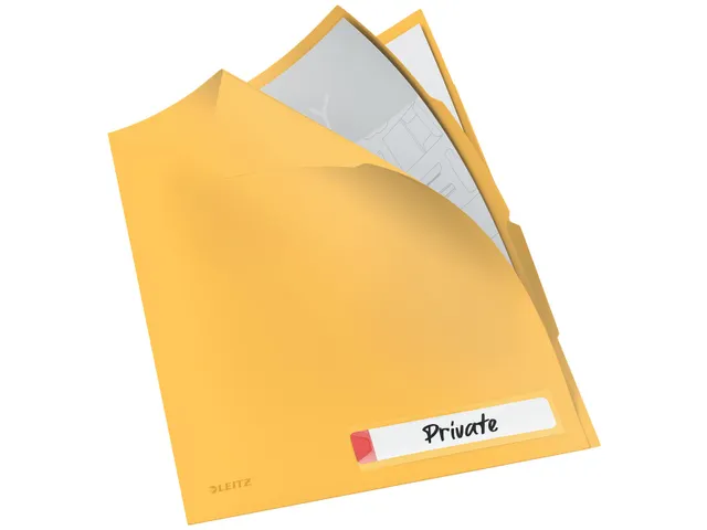 Pochette coin Leitz Cosy A4 PP 3 compartiments opaque jaune