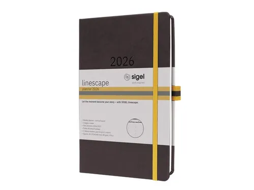 Weekagenda Linescape A5 2026 (EN) donkergrijs Hardcover verticale inde