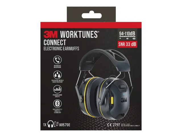 Oorkap 3M WorkTunes Connect Bluetooth 94-110 dB zwart